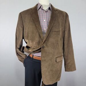 Saddlebred Men's‎ Sport Coat Blazer Two Button Corduroy Brown Cotton Size 48R